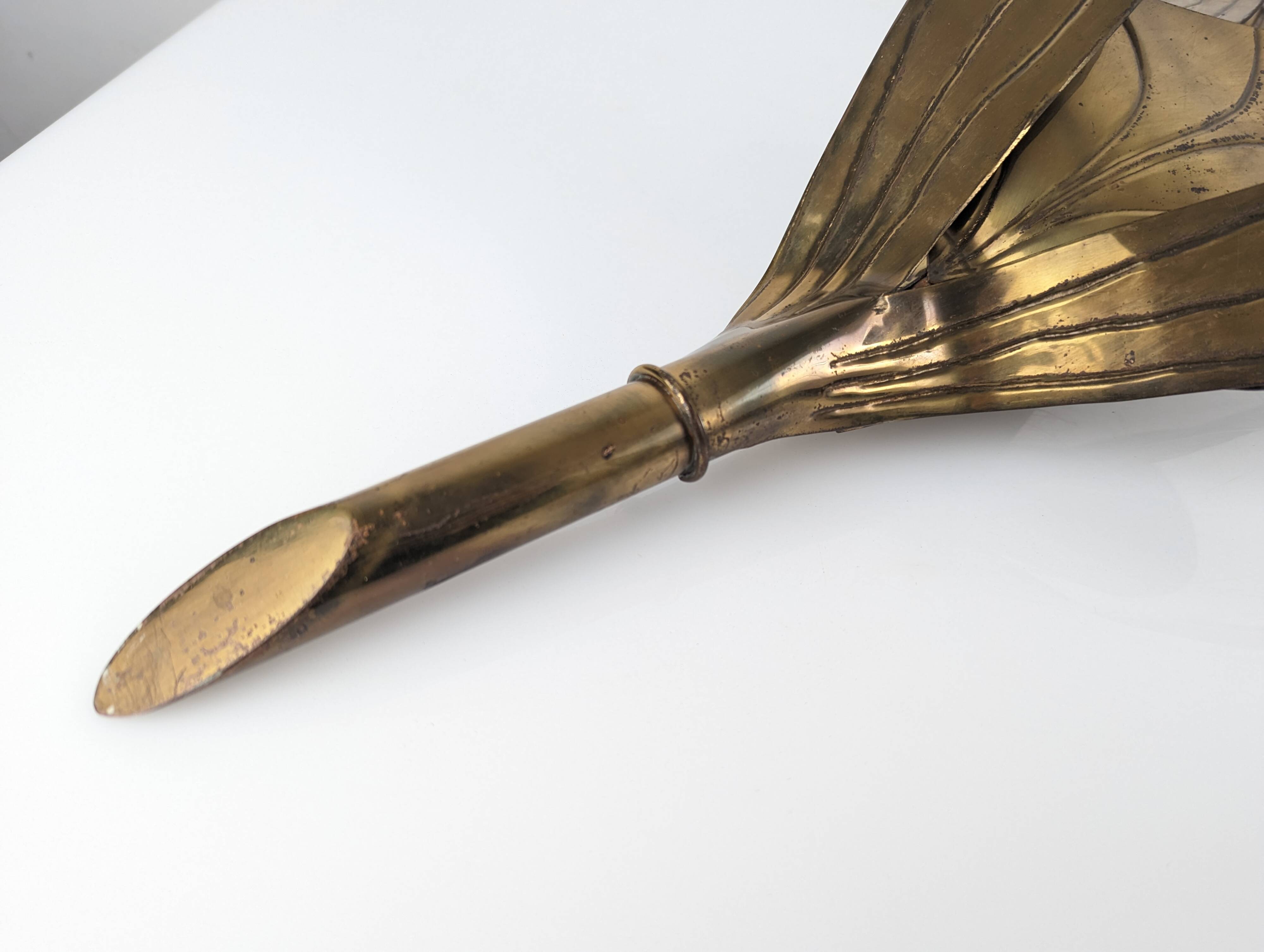 Brass Floral Leaf Wall Sconce, Hollywood Regency Style, 1960s