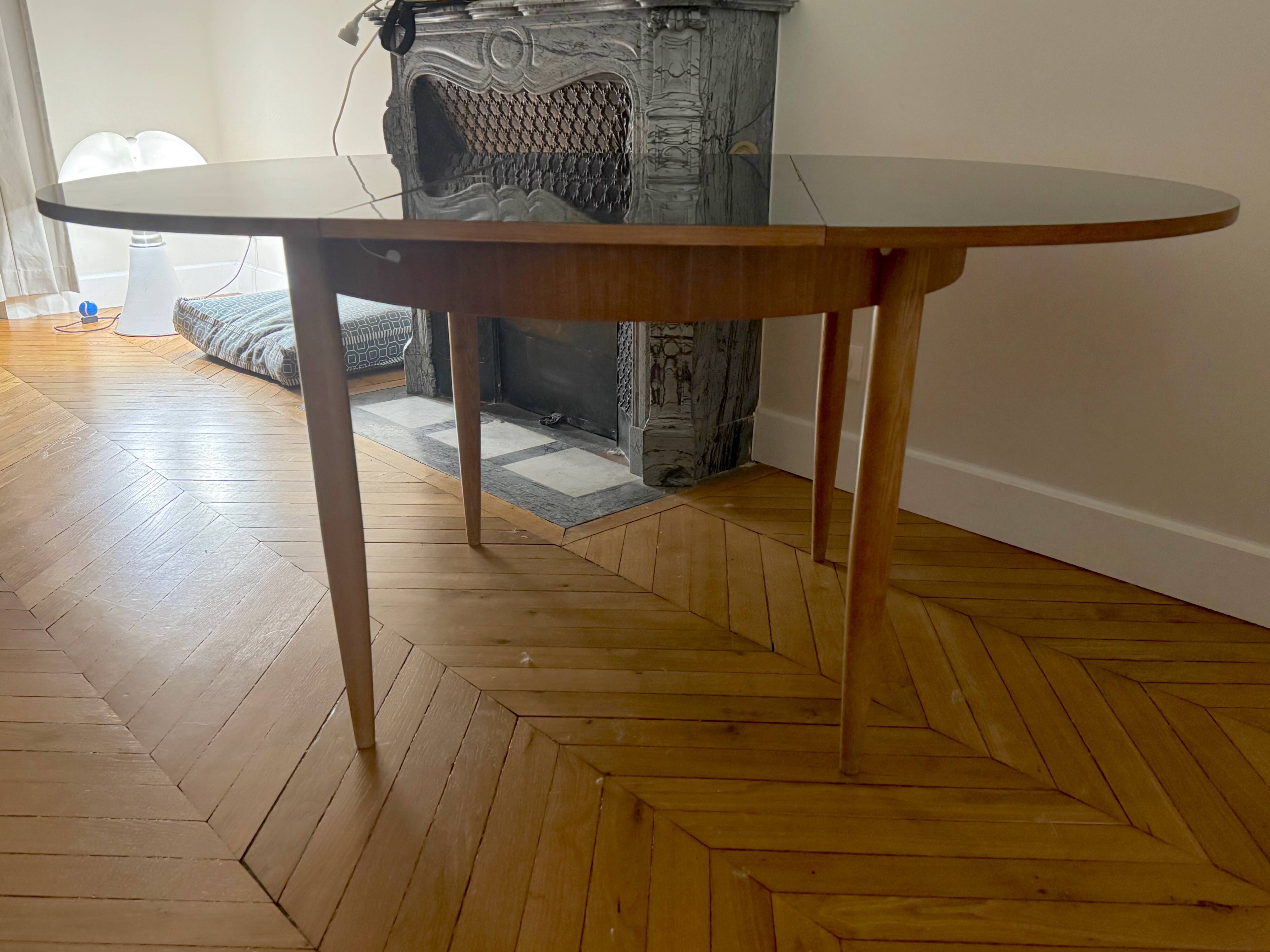 Butterfly leaf dining table, Lubke Vintage 1950s
