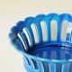Blue openwork ceramic fruit bowl DLG from Bourg-Joly Malicorne