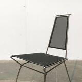 Postmodern vintage metal side chair by Rolf Rahmlow, 1980s