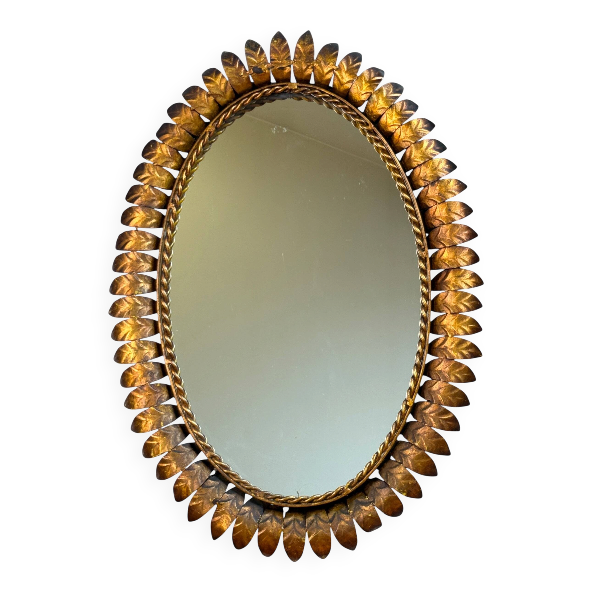1950s wrought iron sun mirror from Italy