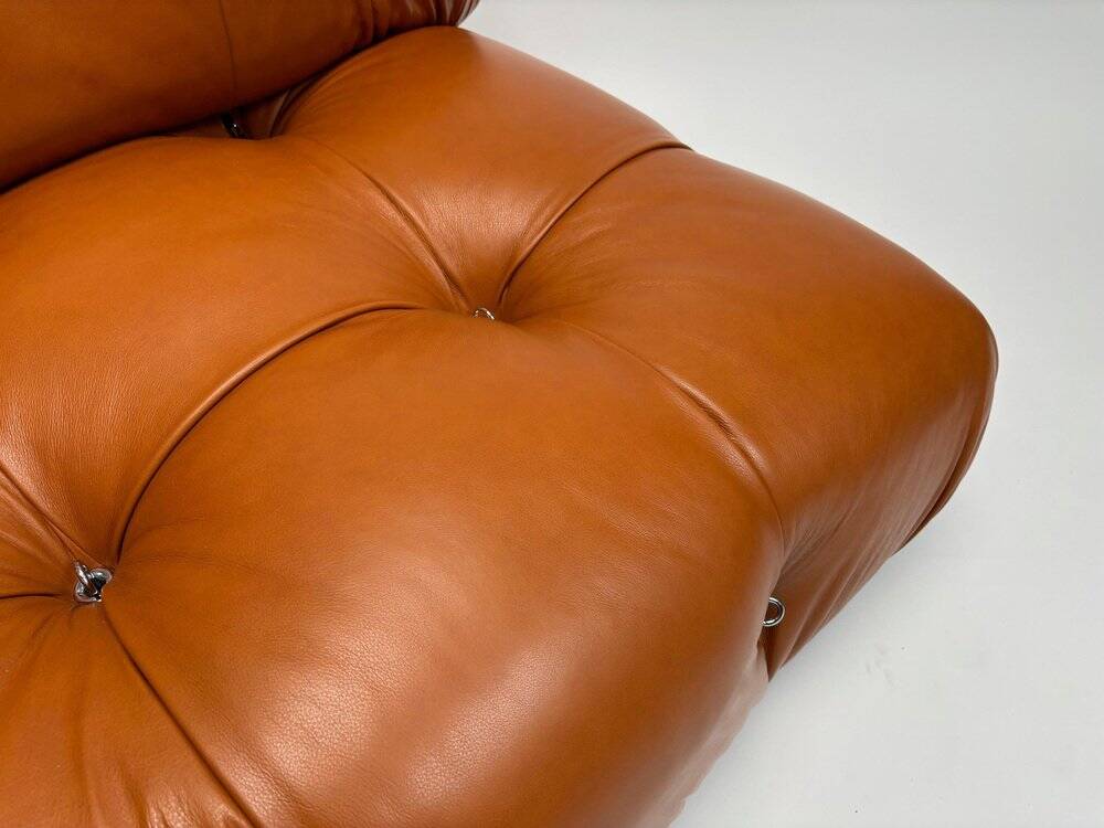 Camaleonda Lounge Sofa in Cognac Leather by Mario Bellini for B&B Italia, 1973, Set of 4