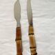 Bamboo handle cheese knives.