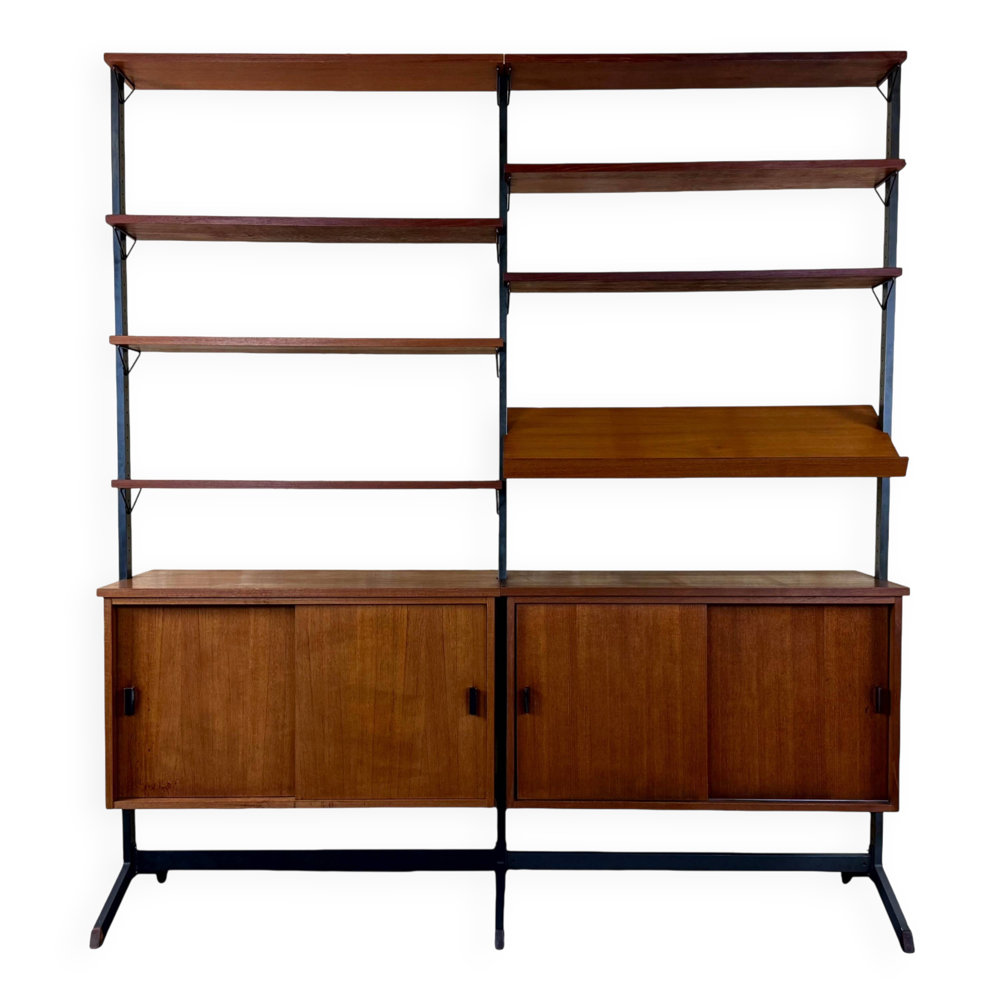 1960s 1970s Teak Wall Unit by Olof Pira Sweden Mid-Century Modern
