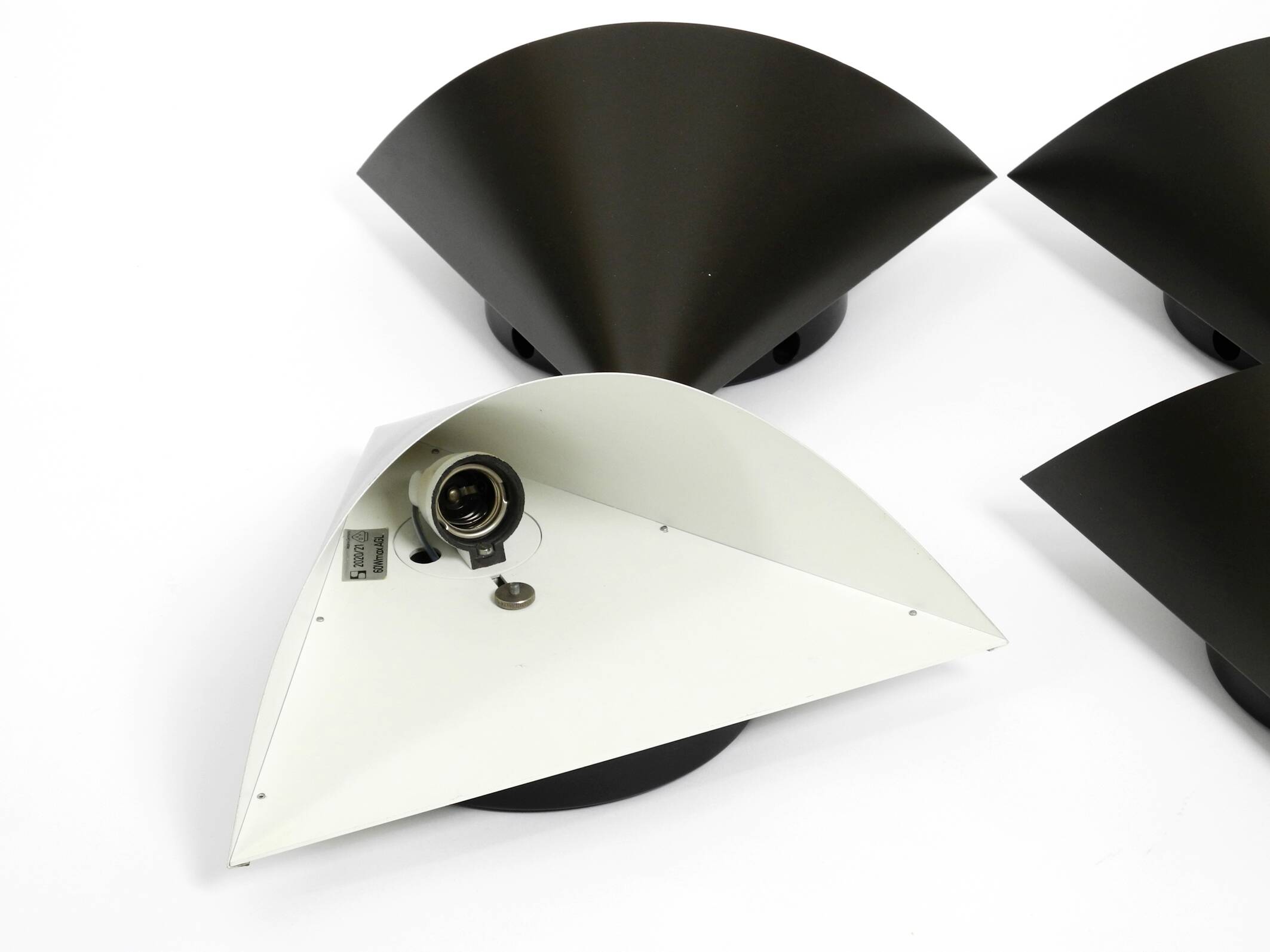 Set of six very rare large 1970s metal wall lights by Staff | Model 2020/21