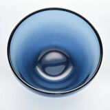 Blue blown glass bowl by Claude Morin, Dieulefit circa 1970
