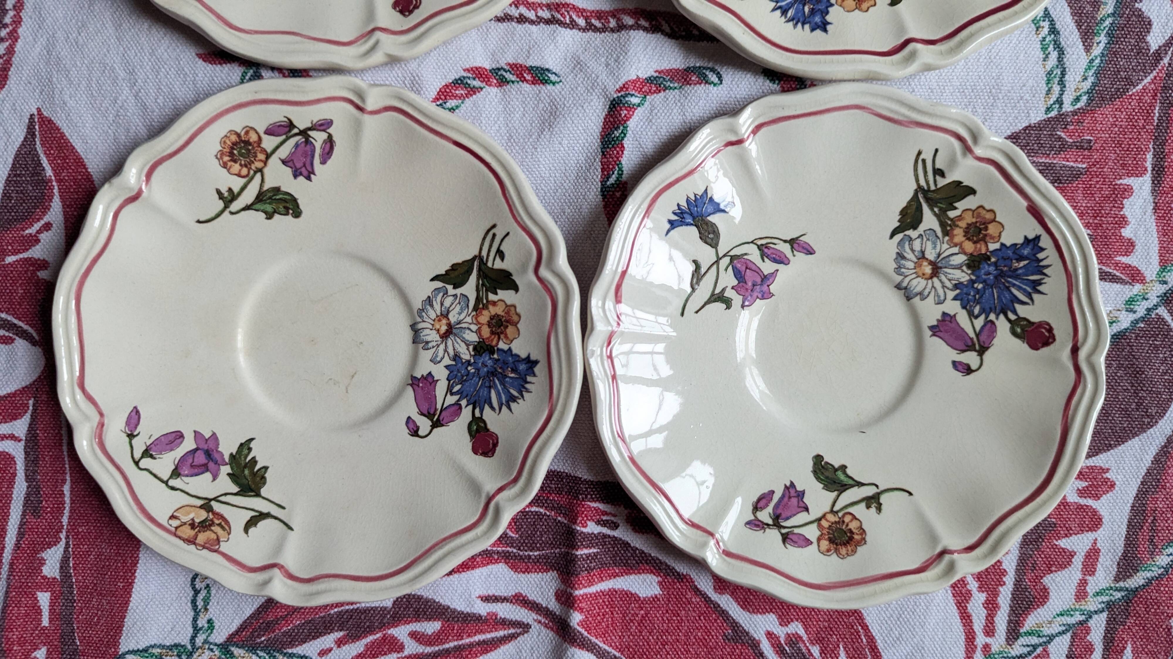 4 Sarraguemines plates and saucers