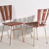 Antique red garden chairs (c.1920). Set of 4 pieces #31