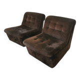 Pair of velvet armchairs from the 70s/80s