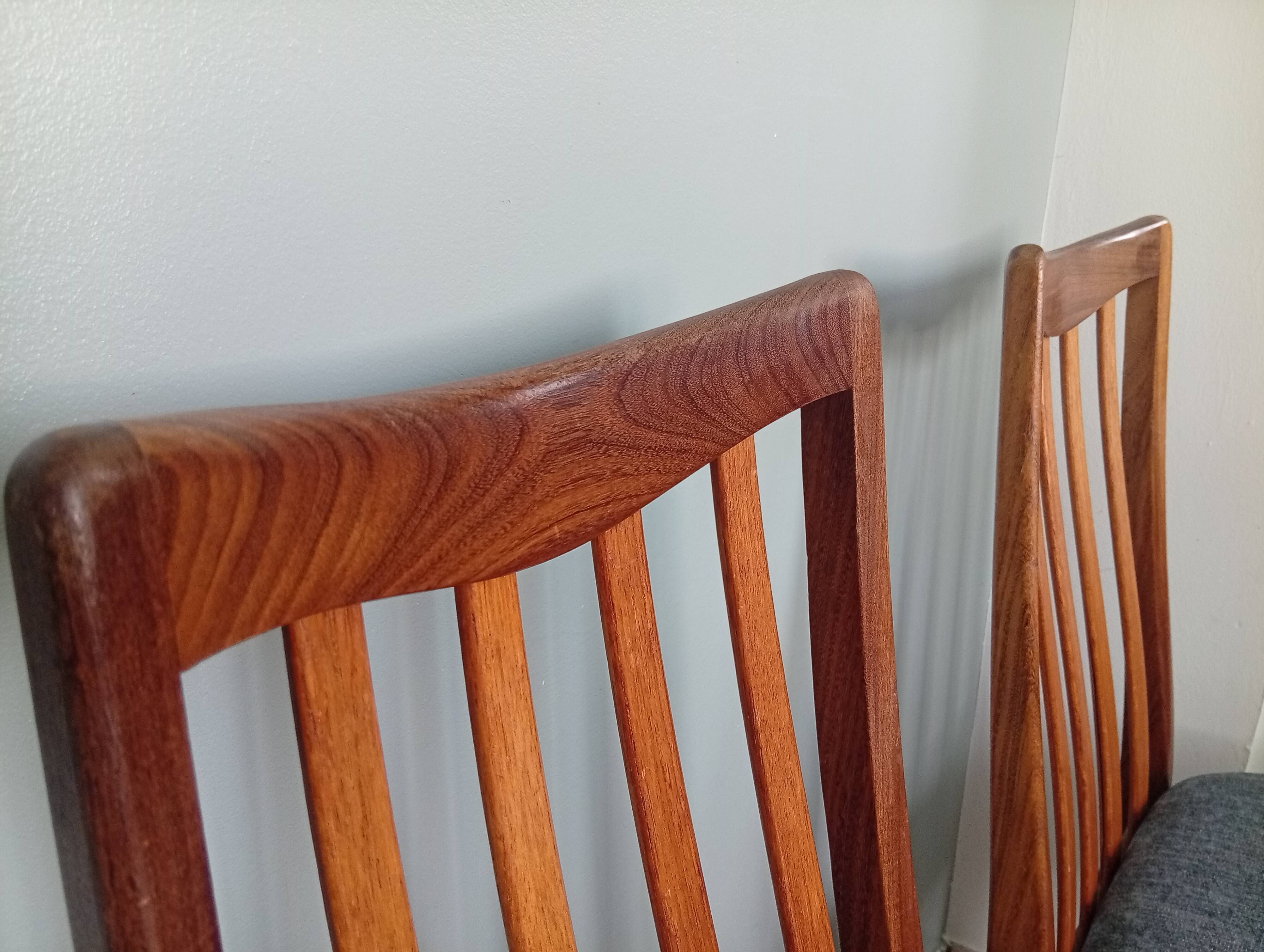 Lot of 6 Gplan teak wood armchairs vintage 1970s dining room scan.