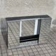 Vintage mirror cabinet in wood and chrome metal - backlit dressing table shelf 1950-1960