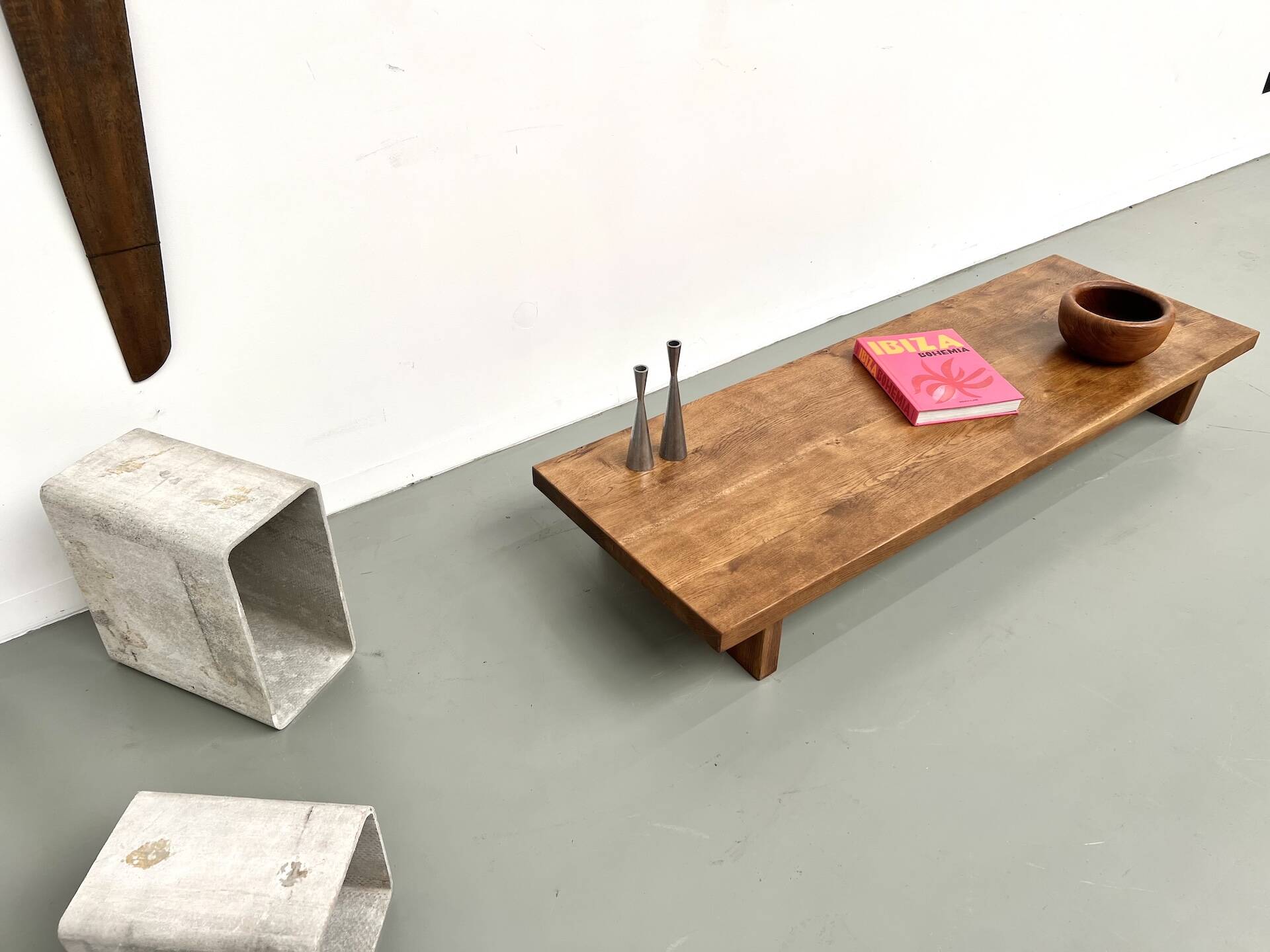 Solid oak coffee table, 1950s