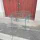 Table vintage fer forgé et plateau verre