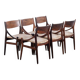 Dining Chairs in Rosewood by Vestervig Erikson for Brdr. Tromborg, 1960s, Set of 6