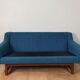 Norwegian living room set in blue fabric, vintage scandinavian 1960s