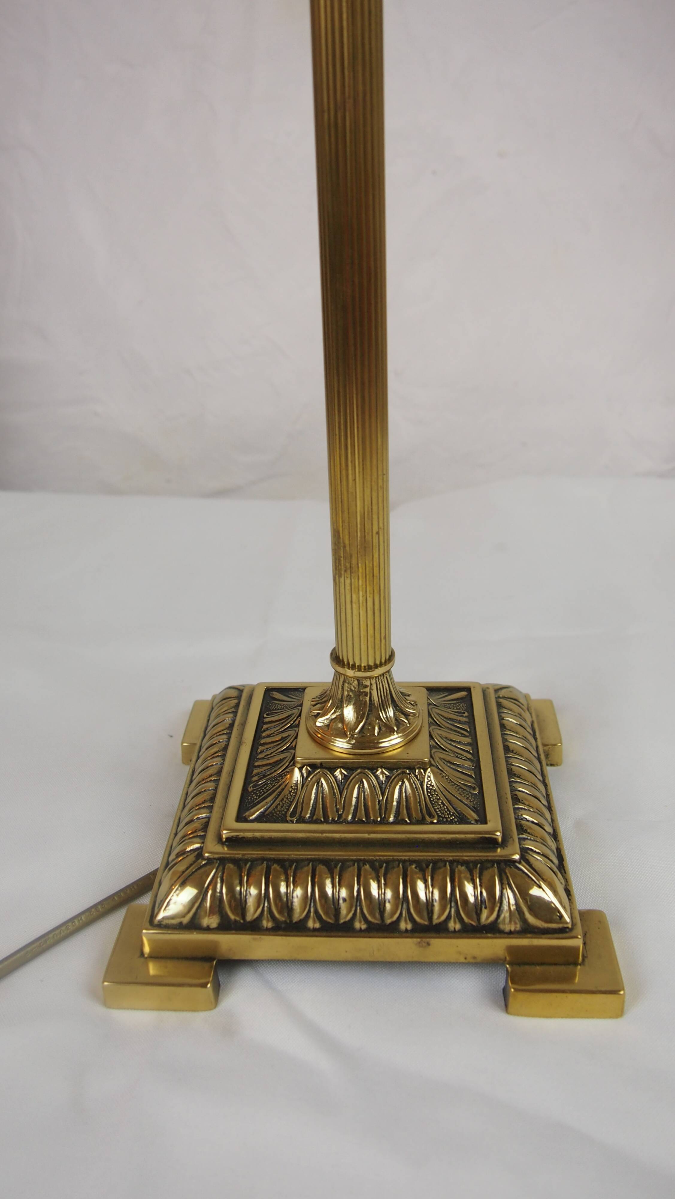 Empire Table/Desk Lamp, Antique Column, Neo-Classical, Gilded Bronze