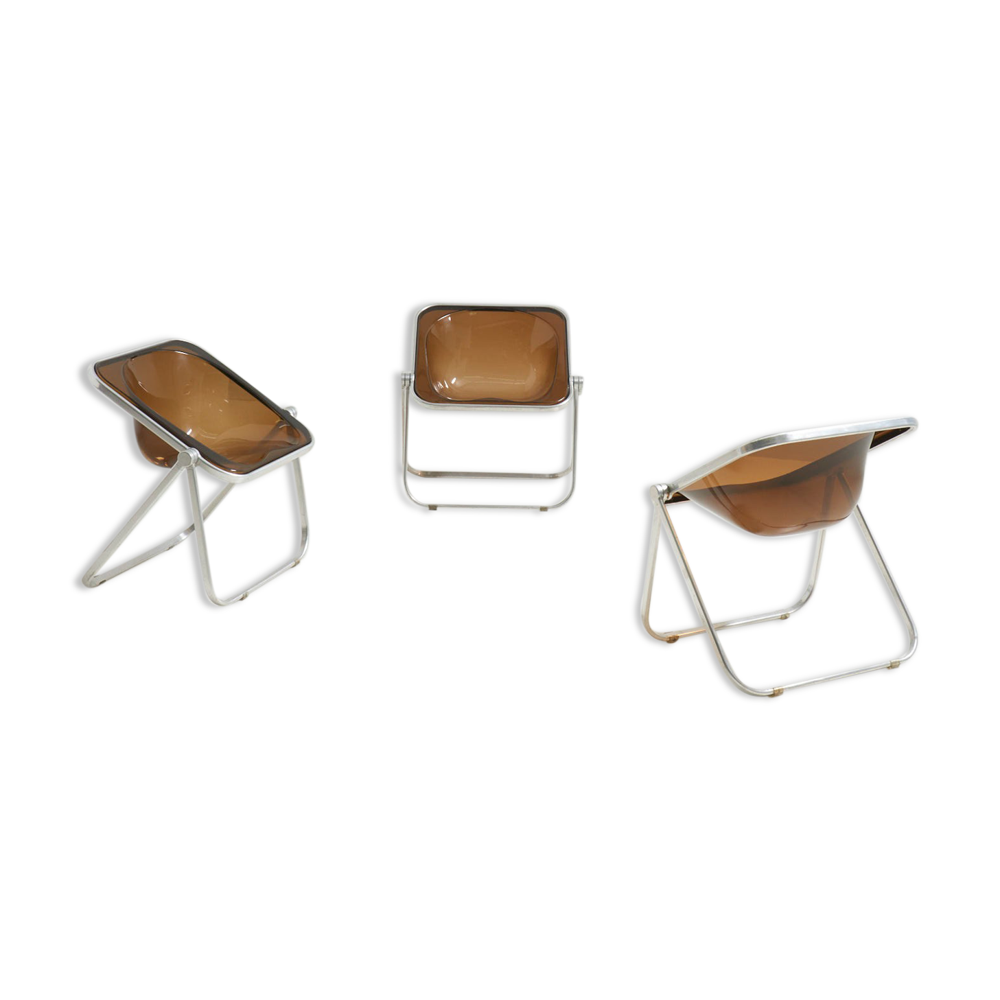 Set of Three 'Plona' Chairs by Giancarlo Piretti for Castelli, Italy - 1970's