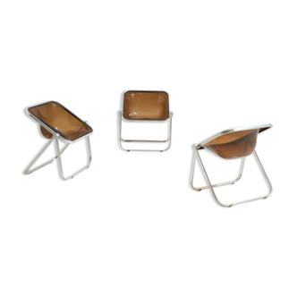 Set of Three 'Plona' Chairs by Giancarlo Piretti for Castelli, Italy - 1970's