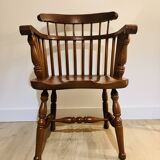 Solid wood chair with armrests