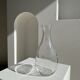 Oval glass vase and tight neck H:23,5cm