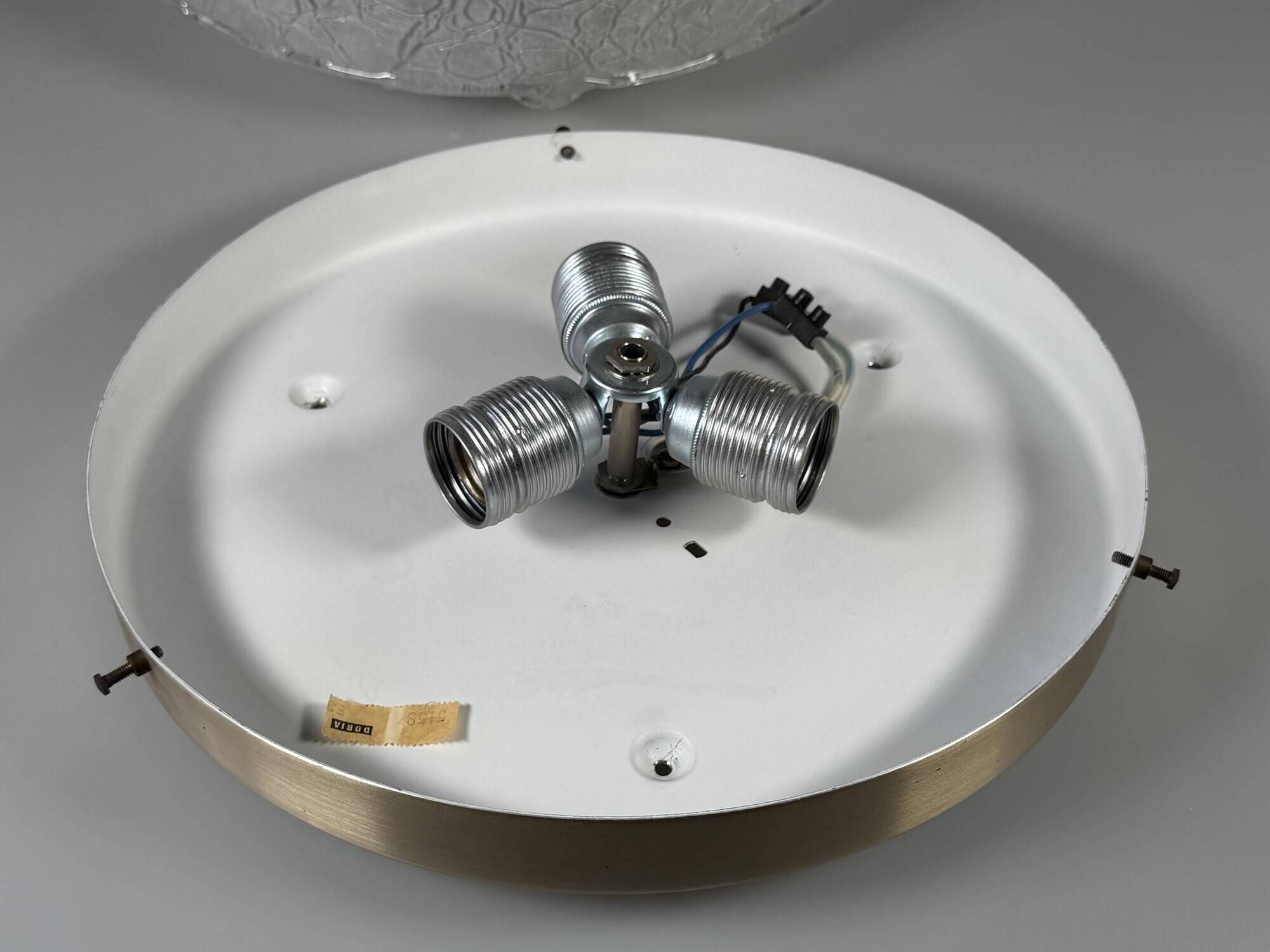 1960s 1970s Ceiling Lamp Ice Glass Doria Germany Space Age Design
