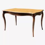 Solid wood table with curved legs