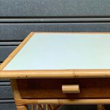 Flat desk in rattan and formica 1970s'