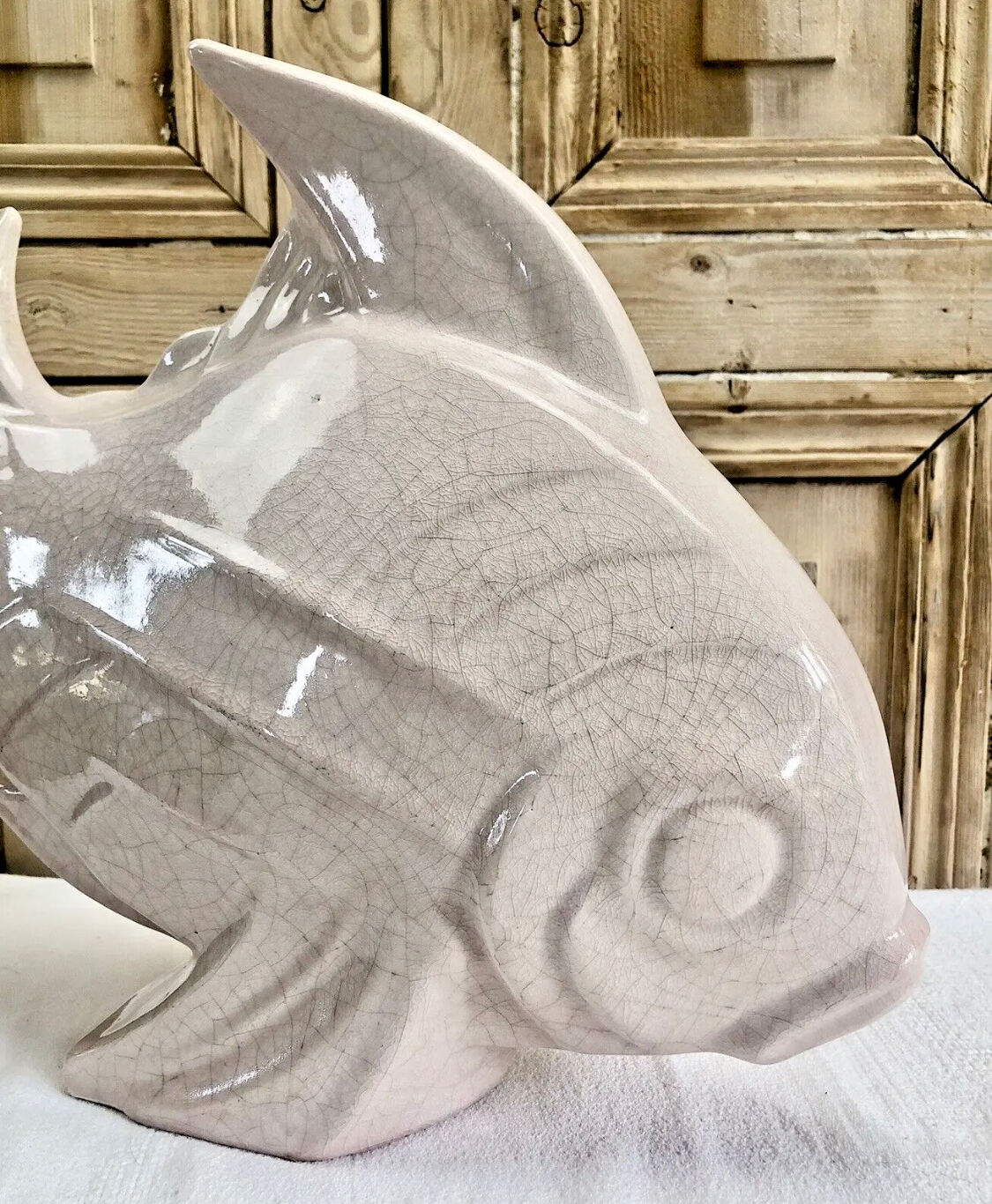 Cracked ceramic fish Art Deco Le Jan