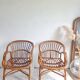 Paire de fauteuils en rotin vintage circa années 70