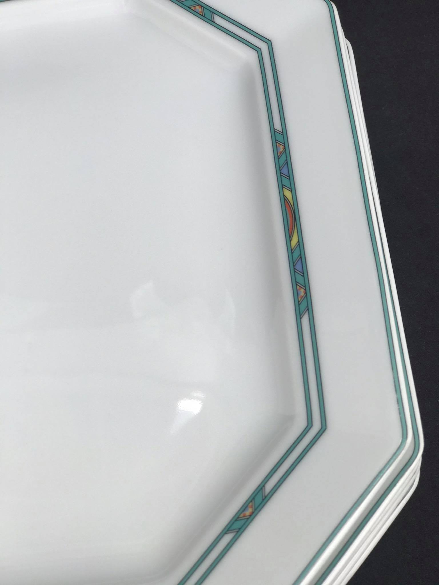 Limoges porcelain lunch plates Bernardaud Paul Poiret Set 5