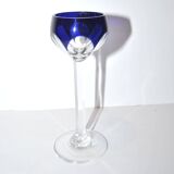 SAINT-LOUIS BRISTOL JOSEPH liqueur glass with overlay, cobalt blue lined crystal