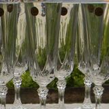 6 crystal champagne flutes from ARQUES. AUTEUIL model.