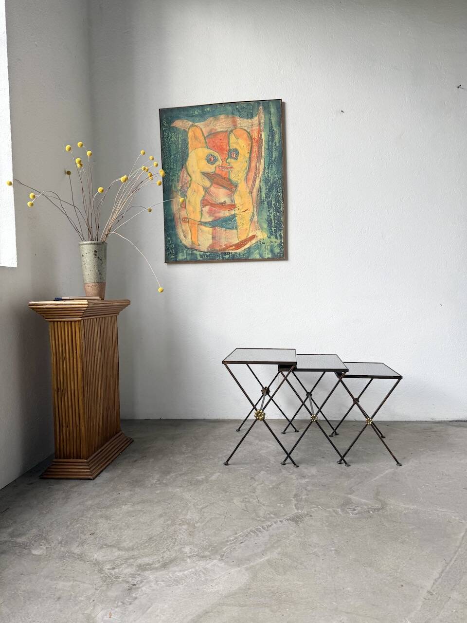Adnet 1950s nesting tables trio