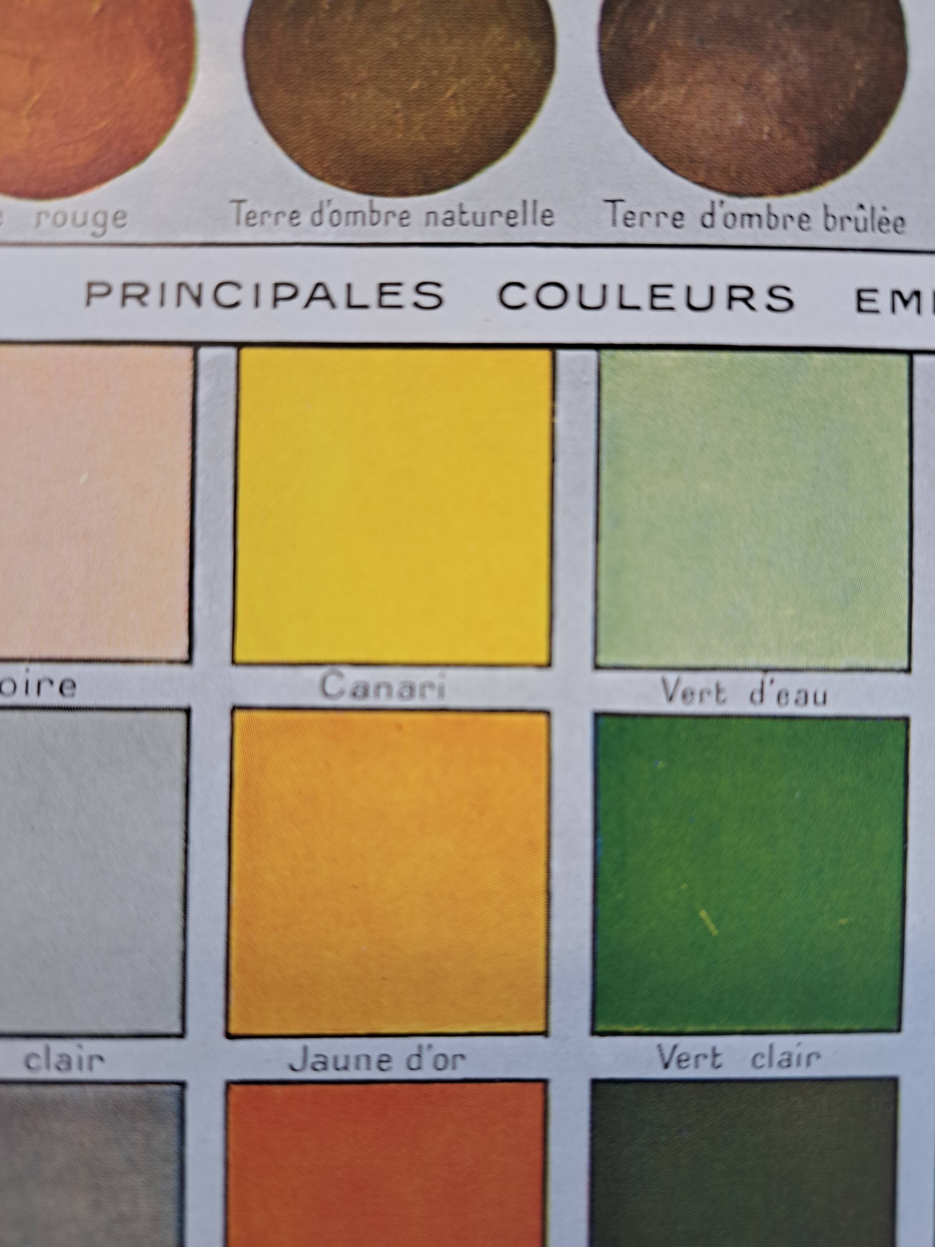 Old board "Colours" – Larousse – 1930 – 24 × 31 cm