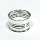 Round Silver Napkin Ring with Striped Decoration