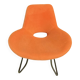 Fauteuil vintage orange et pied chromé