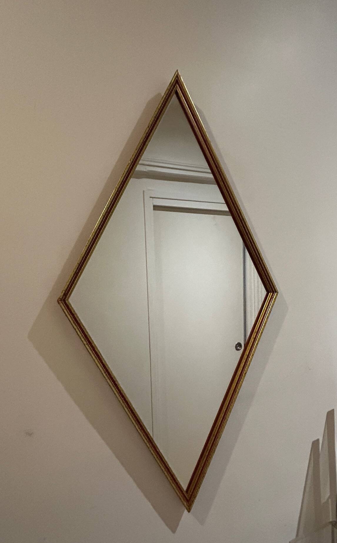 vintage diamond-shaped mirror