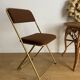 Vintage lafuma folding chair with brown striped fabric
