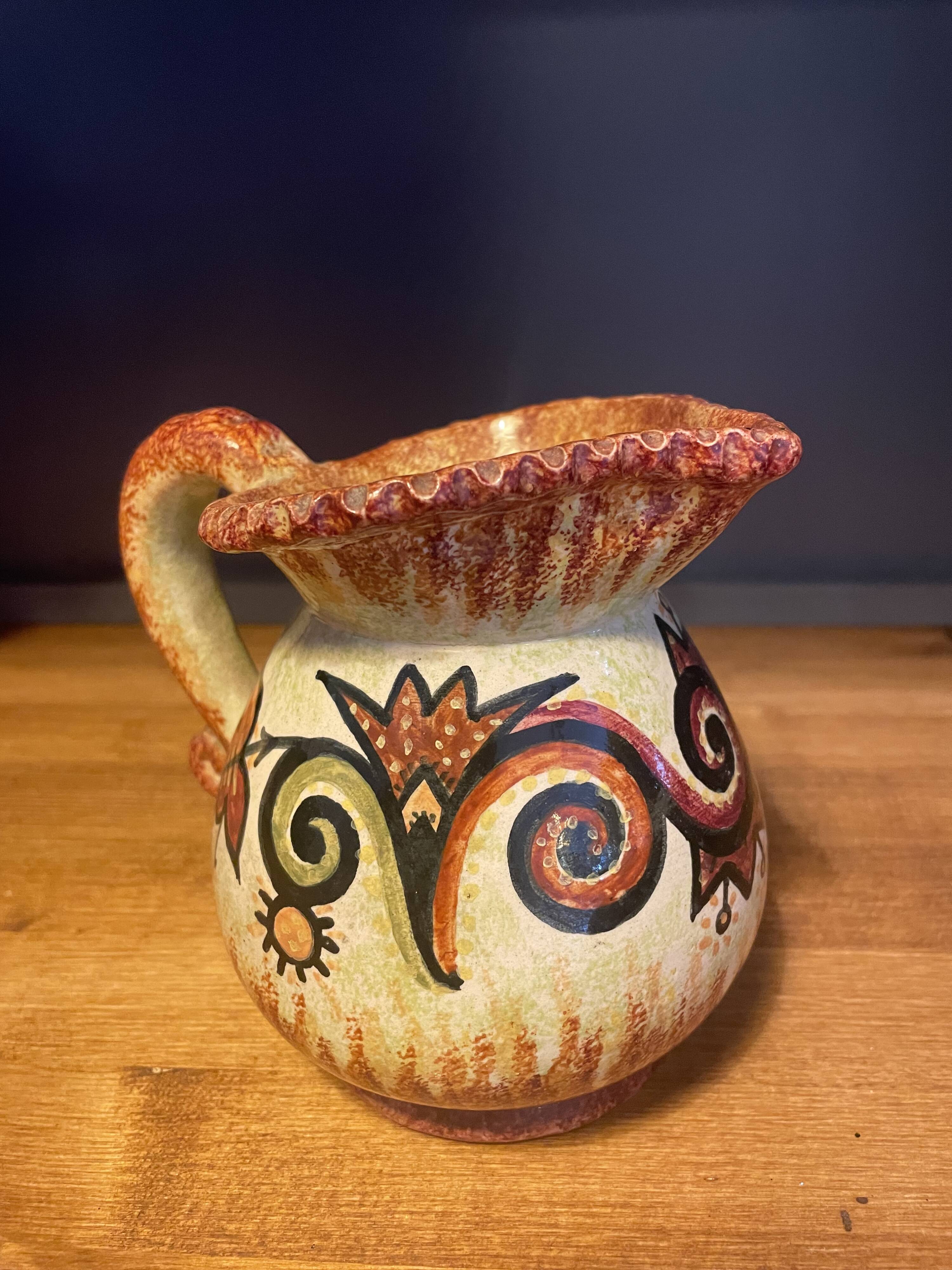 Milk jug signed P. Fouillen