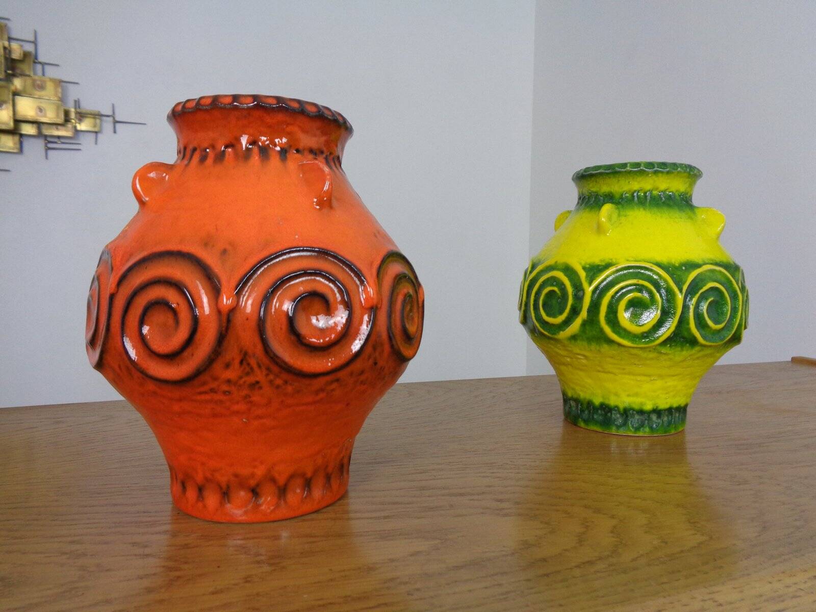Pop Art Ceramic Vases from Jasba, Set of 2, 1970s