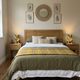 Olive green/yellow ethnic printed flower wax tube lamp
