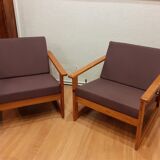 Paire de fauteuils en pin
