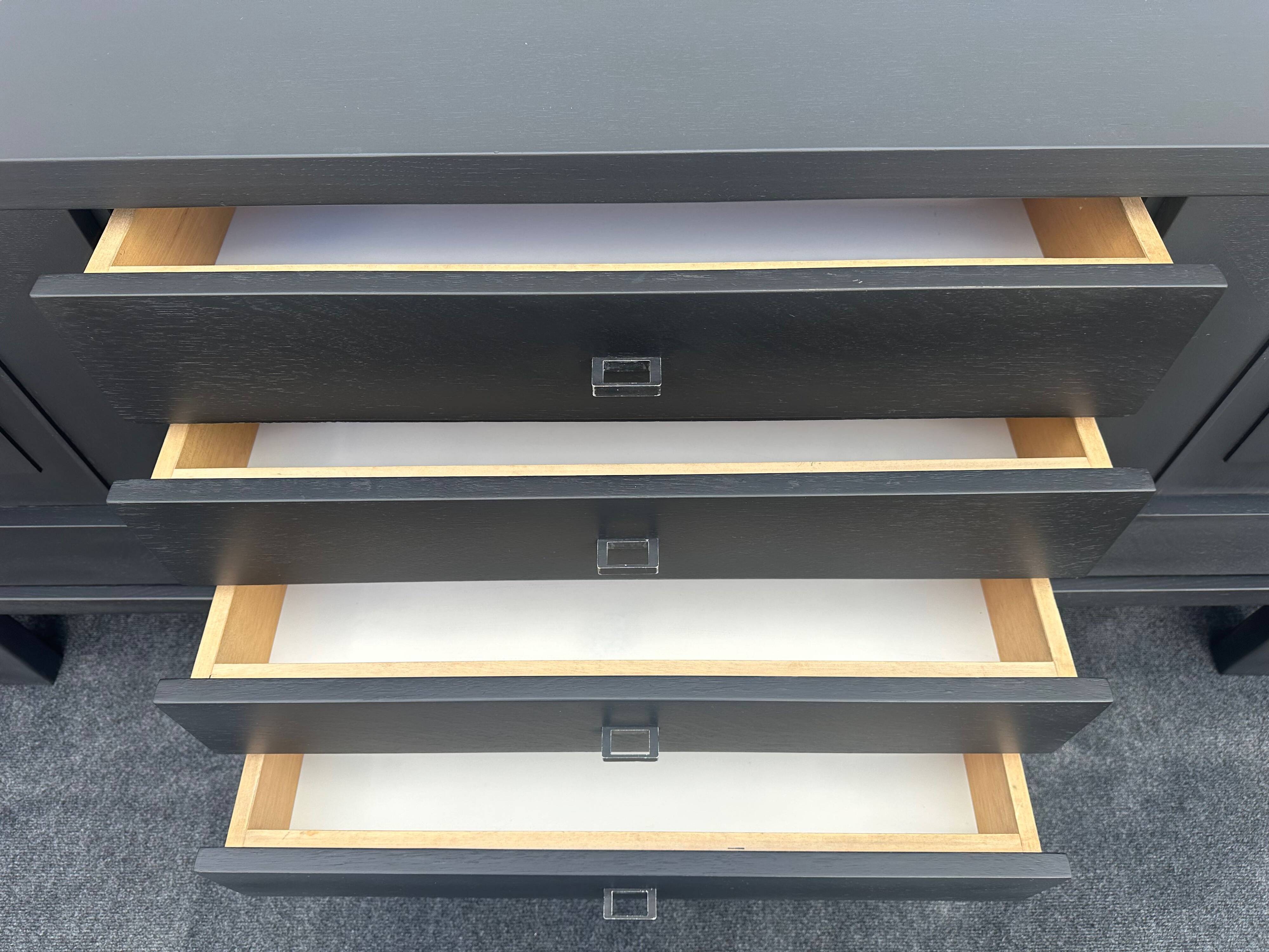 XL design black stained oak brutalist sideboard – De Coene