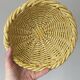 Yellow ceramic basket with wicker effect