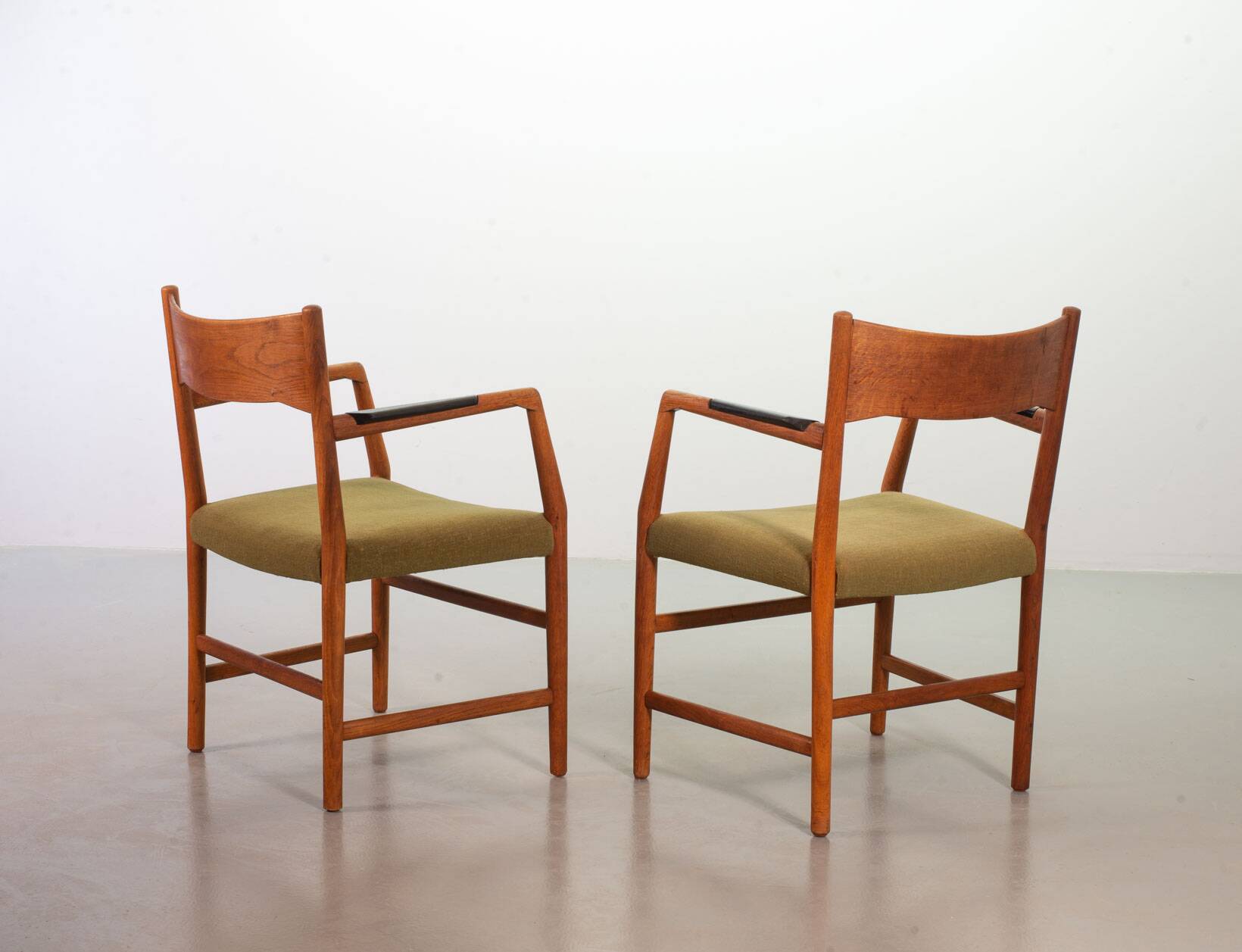 Hans Wegner Danish 'Town Hall' Wooden Arm / Side Chairs by Plan Mobler 50s
