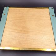 Plateau en bois métal et miroir vers 1950