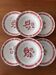 Set of 6 Badonviller red deep plates – Vintage bistro crockery