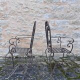 Ensemble de chaises en fer forgées artisanales