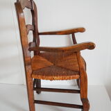 Children's armchair in solid wood with its mulched seat