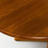 Danish Round Teak Dining Table with Extensions, 1970s